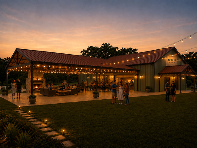 Design rendering of The Gathering Place at dusk